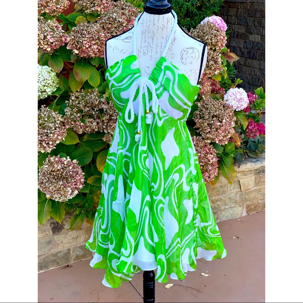 Milly printed halter dress